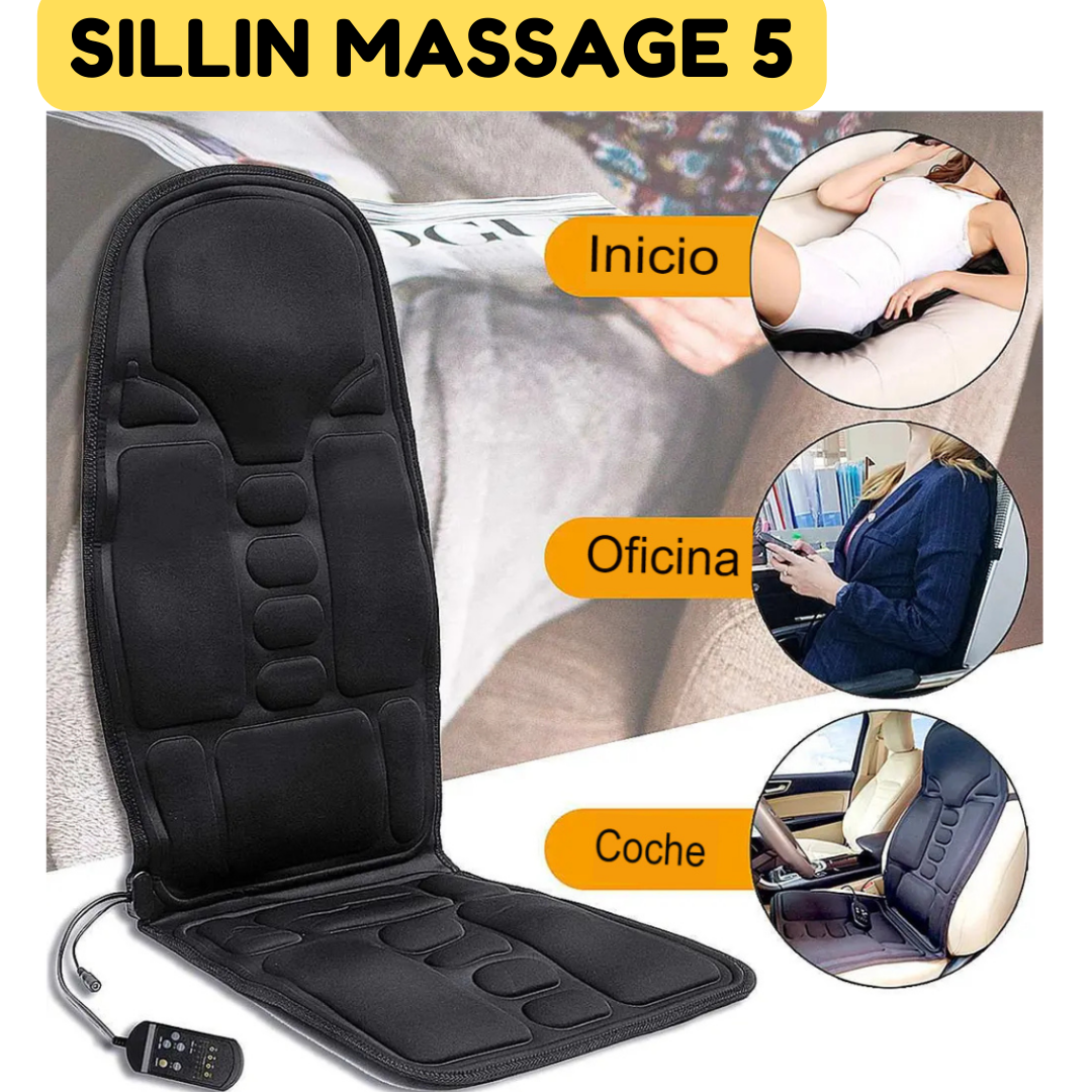 SILLIN MASSAGE 5™ MASAJEADOR TIPO SILLA PORTÁTIL - 5 FUNCIONES