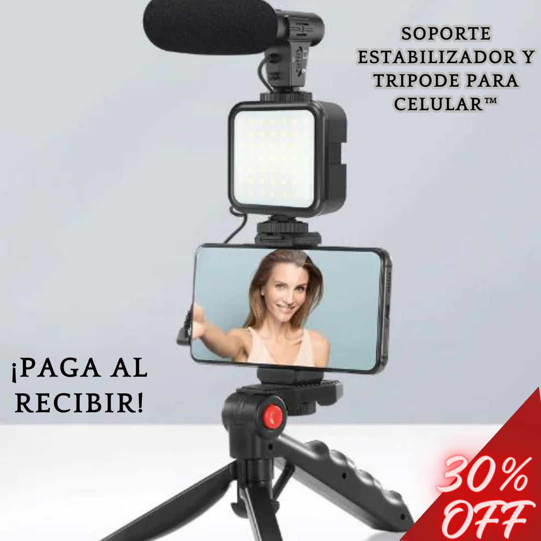 YoutuPro™ SOPORTE ESTABILIZADOR Y TRIPODE PARA CELULAR